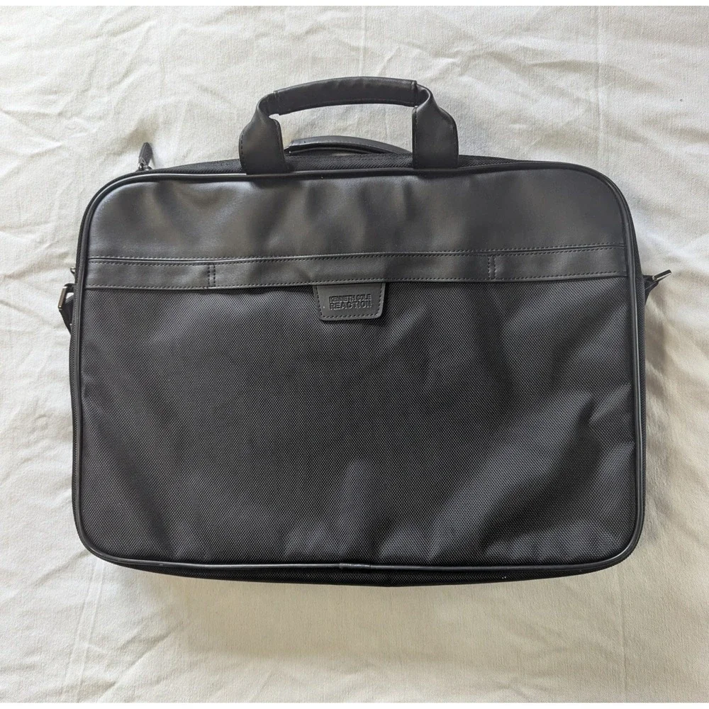 Kenneth Cole Reaction Briefcase Bag Black Nylon Laptop Messenger Bag R-Tech